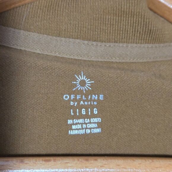 EUC OFFLINE BY AERIE SEMI CROPPED DEEP MUSTARD LONGSLEEVES TEE SIZE LARGE - Picture 10 of 14